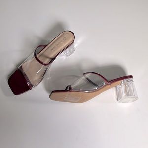 Olivia + Kate clear slide on sandal Sz 8.5  NWOT